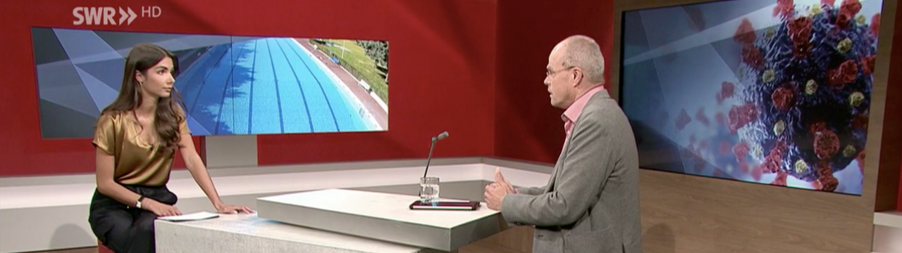 Jochen Borchert (LSB-Präsident) und SWR Moderatorin Lea Wagner im SWR-Studio.