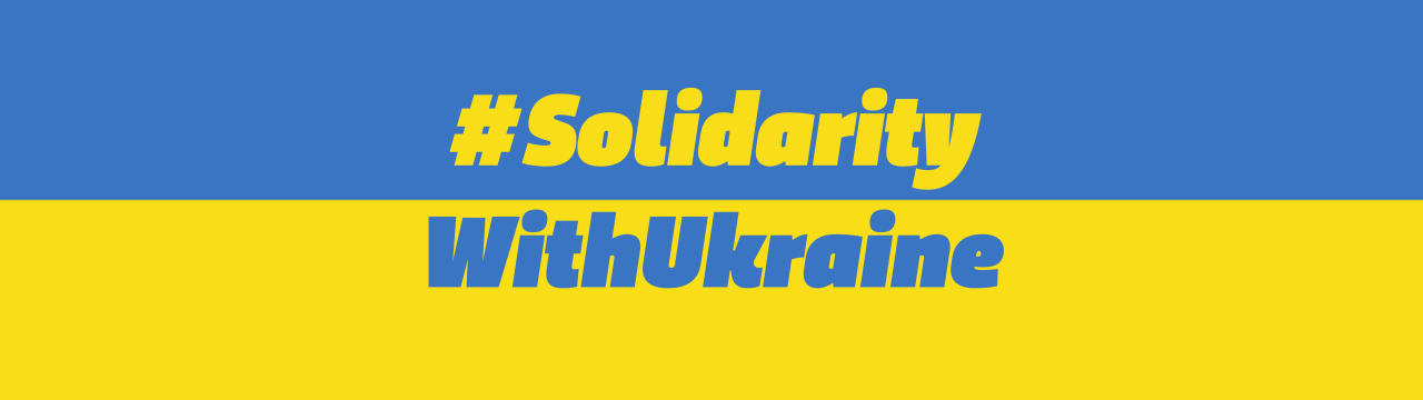 Ukraine Flagge mit # Solidarität