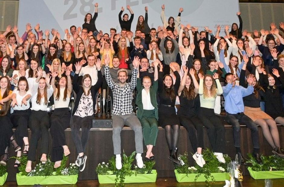 Gruppenfoto auf der Bühne