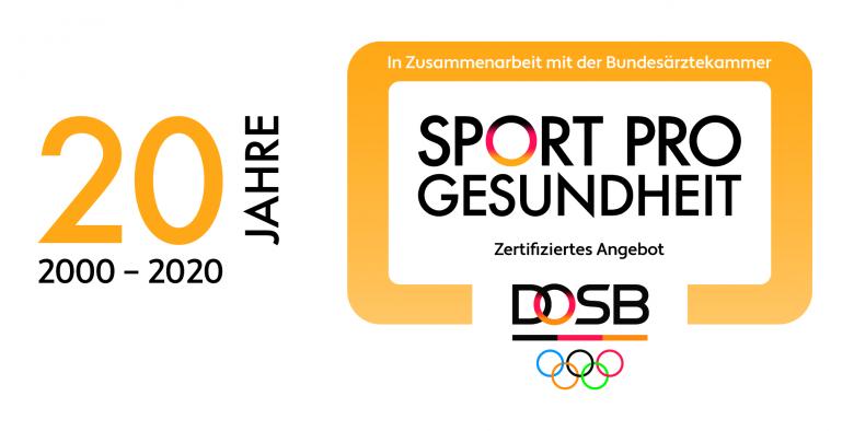 Logo 20 Jahre Qualitätssiegel Sport Pro Gesundheit