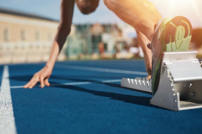 Leichtathlet im Startblock