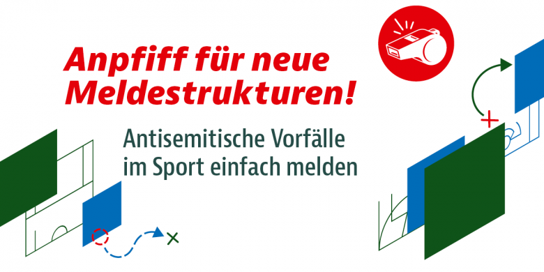 Grafik, auf der "Anpfiff für neue Meldestrukturen" steht