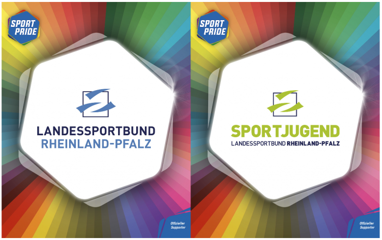 LSB-Logo und Sportjugend-Logo auf buntem Hintergrund