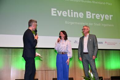 Moderator mit Eveline Breyer und Rudolf Storck