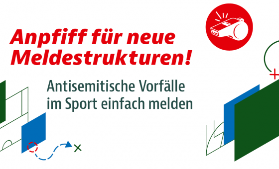 Grafik, auf der "Anpfiff für neue Meldestrukturen" steht