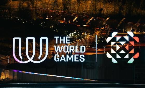 World Games-Logo auf dunklem Hintergrund