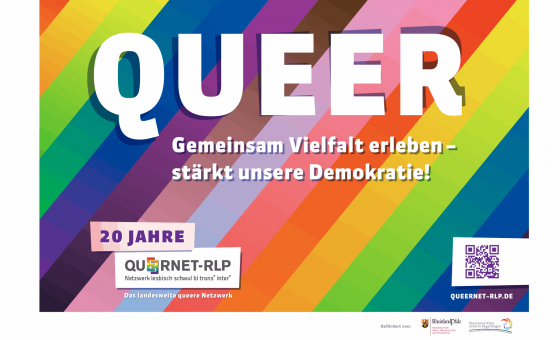 Plakat zur Kampagne 20 Jahre QueerNet RLP